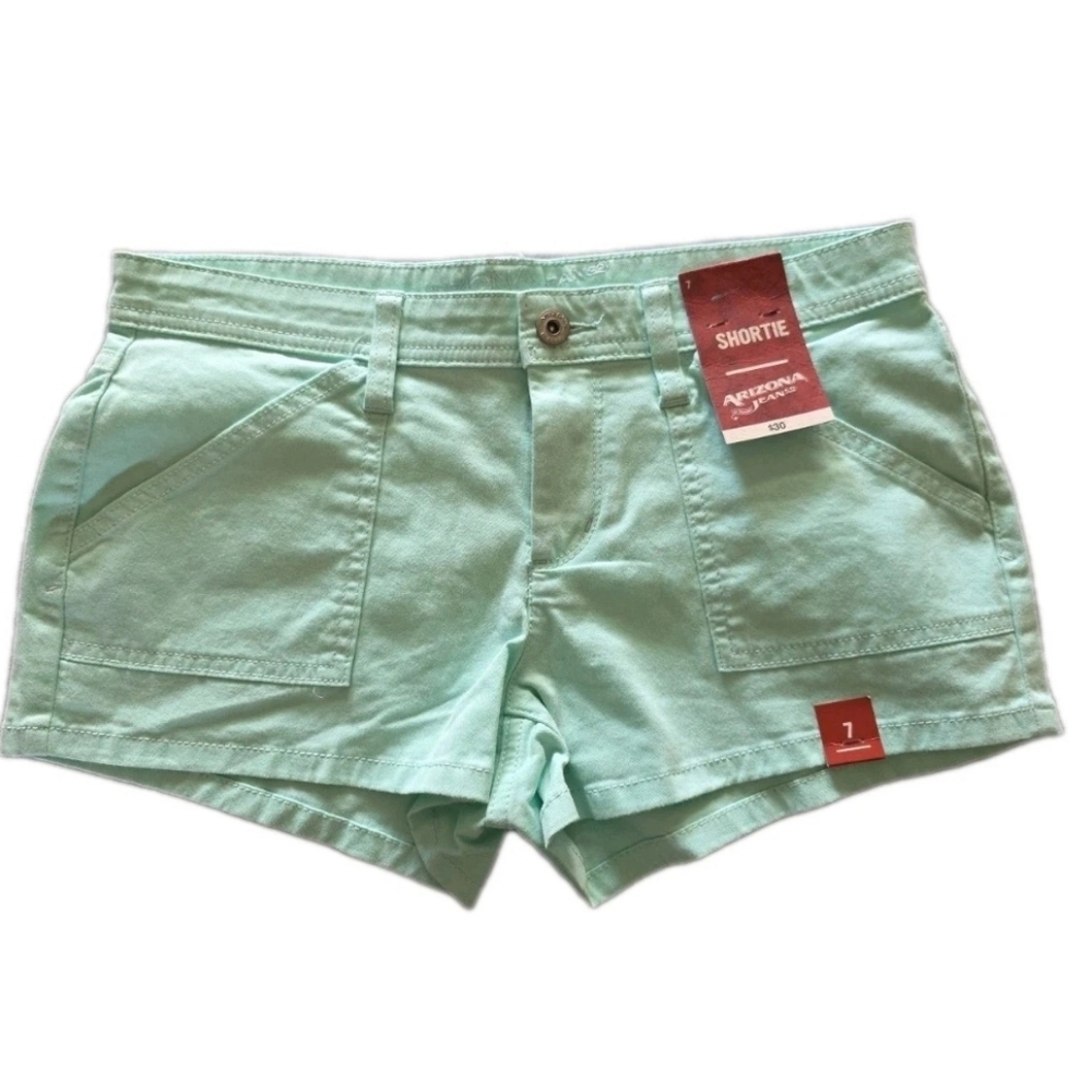 New Arizona Jeans Co. Yucca (Miny Green) Shortie Shorts Size 7